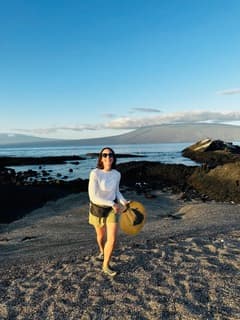 Sandra Hodes standing on a shoreline
